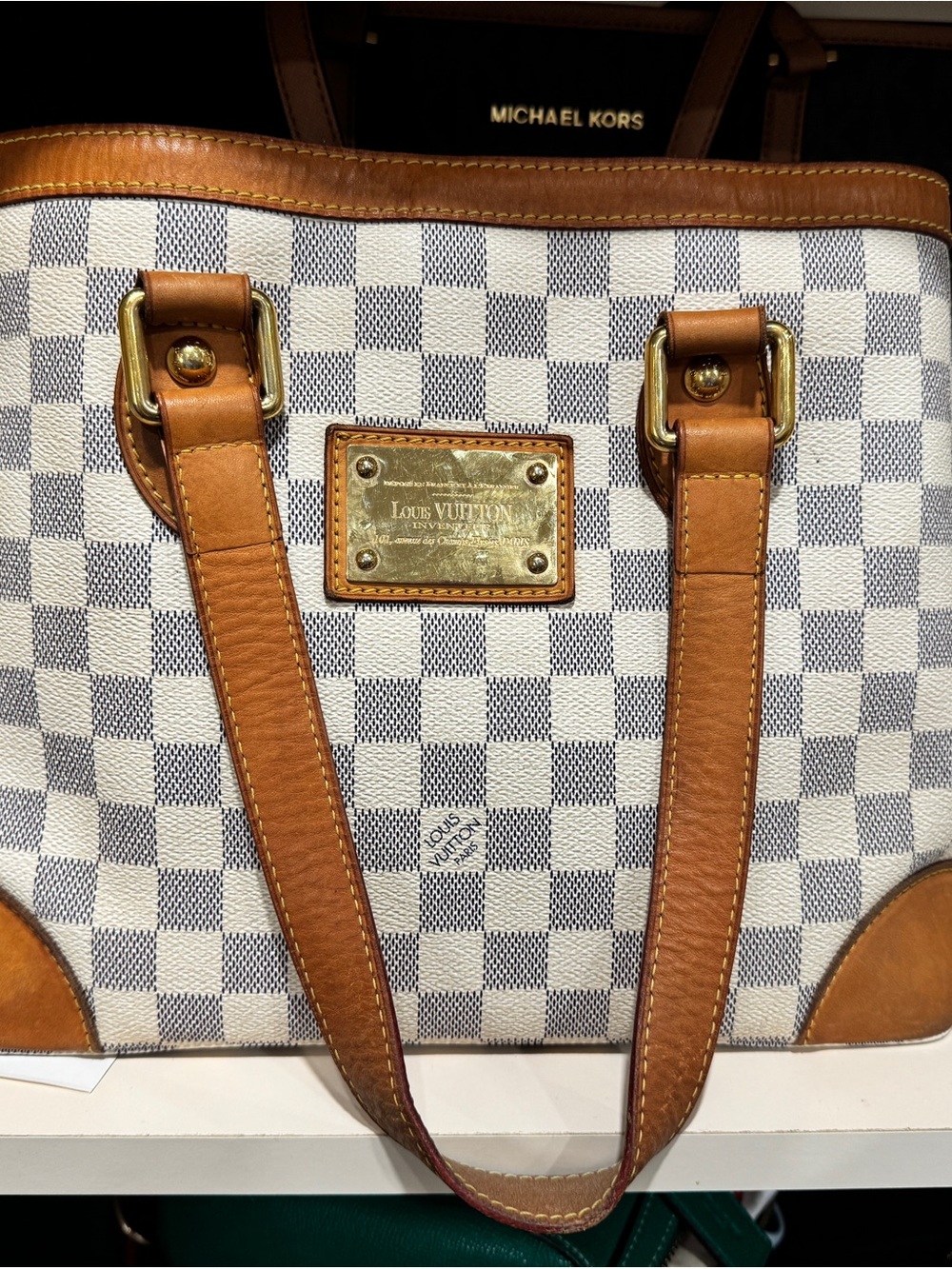 LOUIS VUITTON Hampstead PM Damier Azur Canvas